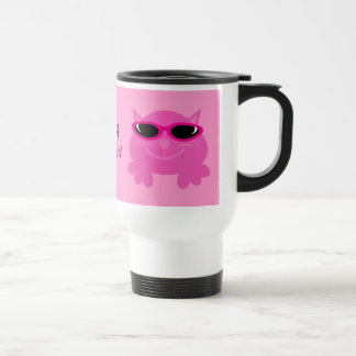 Caneca Térmica Apenas gatos cor-de-rosa de Chillin com óculos de