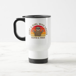 Caneca Térmica Apenas uma garota que ama preguiça e yoga, pôr do 