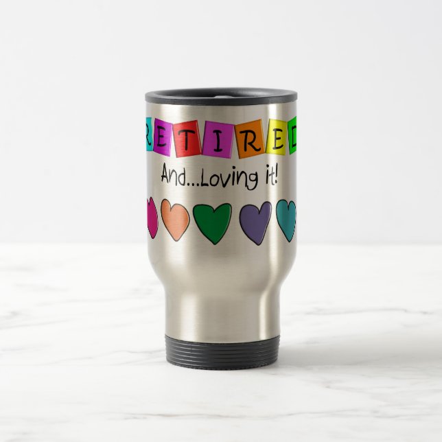 Caneca Térmica "Aposentado e amando o" t-shirt e presentes (Centro)