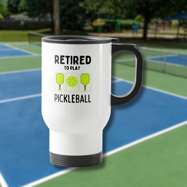 Caneca Térmica Aposentado para jogar picleball Paddles e Ball (Criador carregado)