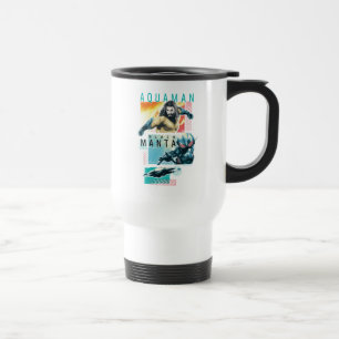 Caneca Térmica Aquaman   Aquaman modernista & gráfico preto do