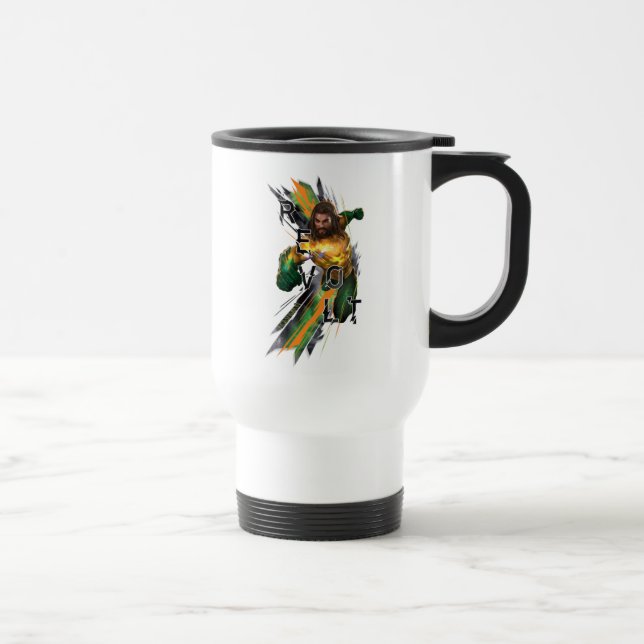 Caneca Térmica Aquaman | Aquaman "Revolta" Gráfico Refratado (Direita)