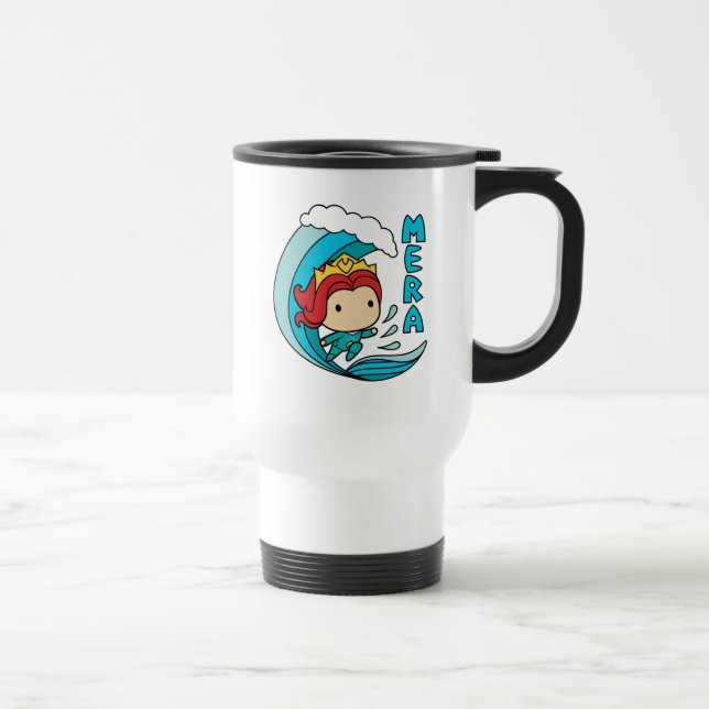 Caneca Térmica Aquaman | Chibi Mera Riding Wave Graphic (Direita)