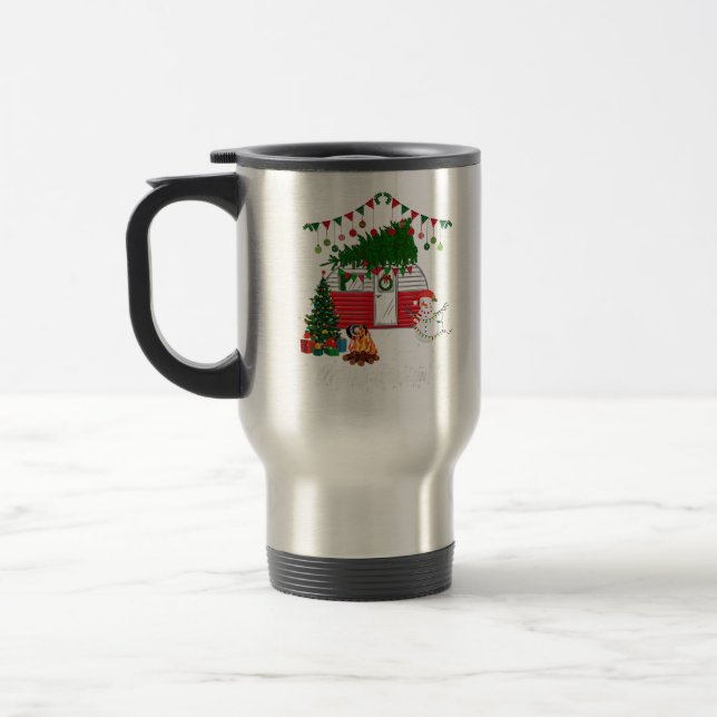 Caneca Térmica Aquecedor Azul com Suéter de Natal - Natal Feliz (Esquerda)