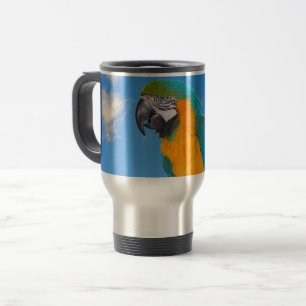 Caneca Térmica Arara-macau azul e amarela