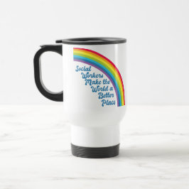 Caneca Térmica Arco-Íris de Trabalho Social Inspirador