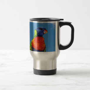 Caneca Térmica Arco-íris lorique dois poços empoleirados em um ga