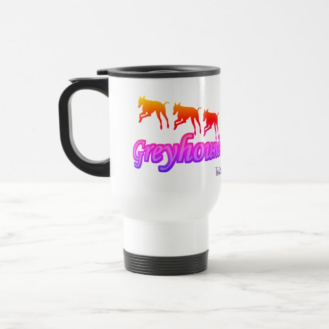 Caneca Térmica Arco-Íris Personalizado com Greyhounds (Esquerda)