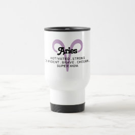 Caneca Térmica Aries Zodiac Sinal Traços Super Mãe Roxo