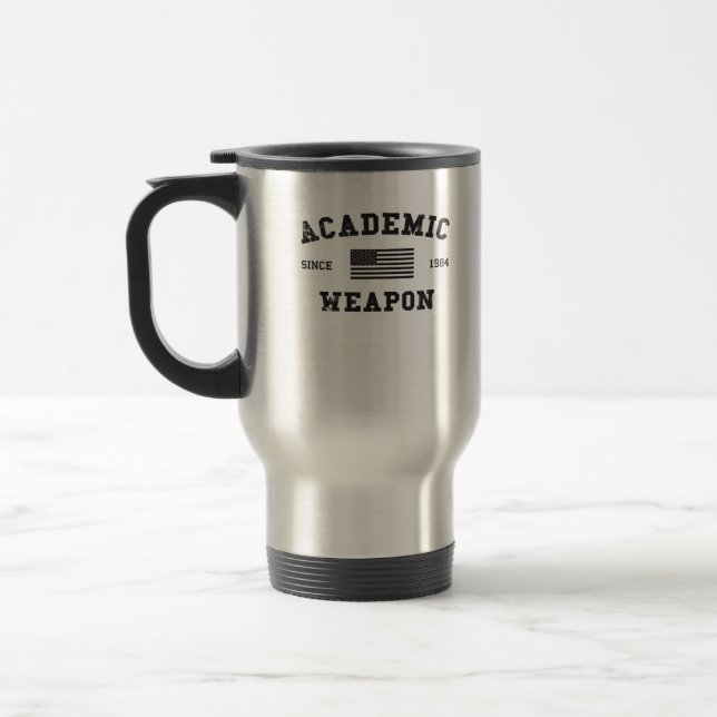 Caneca Térmica Arma Acadêmica Meme Engraçada (Esquerda)