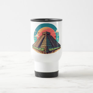 Caneca Térmica Arquitetura antiga arruína a pirâmide maia