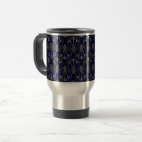 Art Nouveau Marinho Azul e Dourado