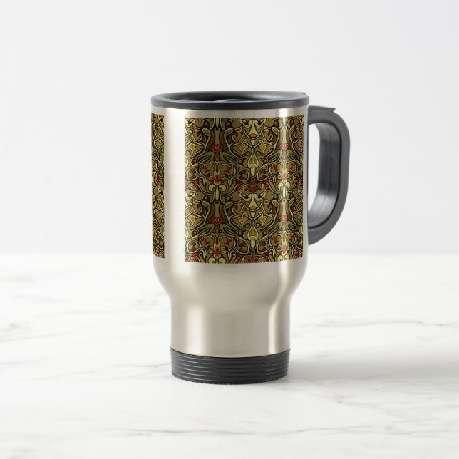 Caneca Térmica Art Nouveau Wallpaper Viagem/Viagem ao trabalho Mu (Frente Esquerda)