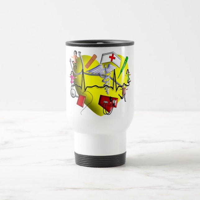 Caneca Térmica Arte 3D gráfica Presente-Adorável da enfermeira de (Centro)