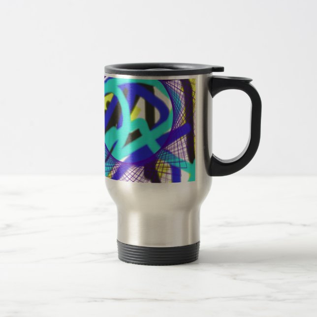 Caneca Térmica arte abstrata colorida 768 (Direita)