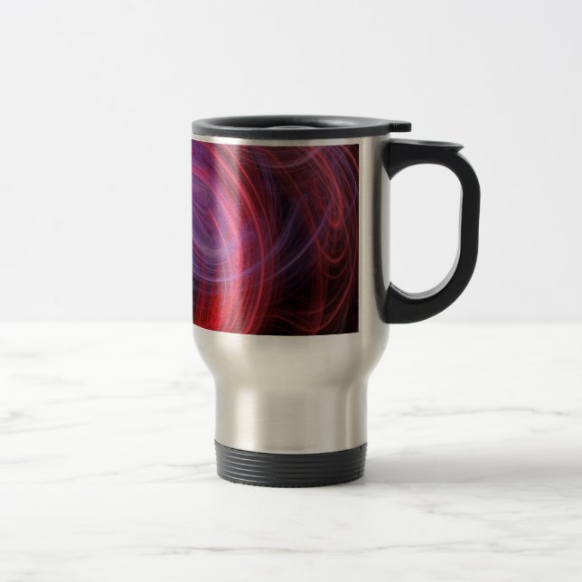 Caneca Térmica Arte Abstrata Onda Vermelha (Direita)