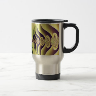 Caneca Térmica Arte Abstrata Simetria Fractal Verde Lima