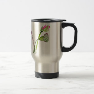 Caneca Térmica Arte budista da flor rosa Lotus Zen
