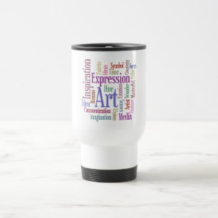 Caneca Térmica Arte da palavra da inspiração do artista criativ