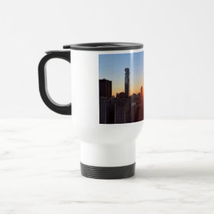 Caneca Térmica Arte da Vista do Rooftop do Por do Sol do Horizont