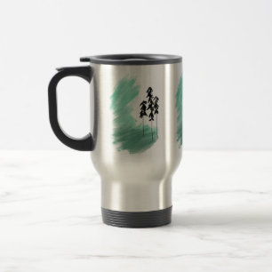 Caneca Térmica arte de árvore verde escandinava simples moderno m