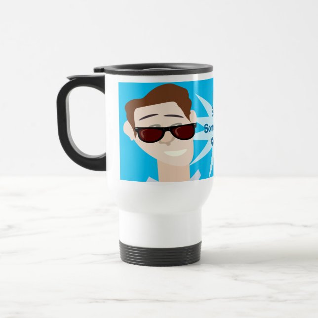 Caneca Térmica Arte de Caráter Média Joe Divertido de Cara legal (Esquerda)