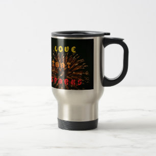 Caneca Térmica Arte de Design de Impressão Abstrata que Acende o