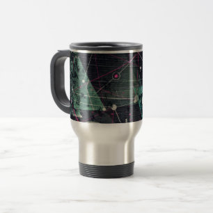 Caneca Térmica Arte de Grafite Digital Abstrata Legal Geométrica