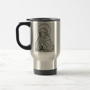 Caneca Térmica Arte de Linha Minimalista Medieval de Santa Mônica