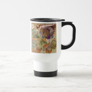 Caneca Térmica Arte Deco Colagem de Pavão Flapper Paris Antigo