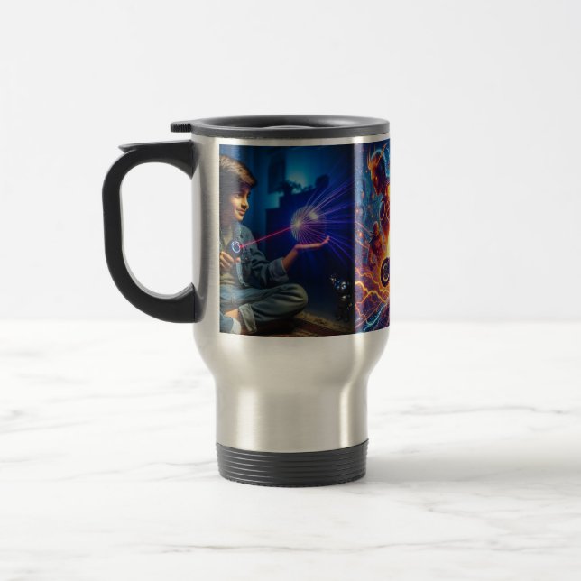 Caneca Térmica Arte Digital Fantástica Vibrante para Toalhas de C (Esquerda)