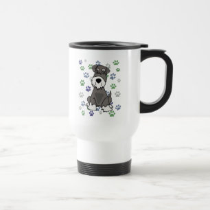 Caneca Térmica Arte engraçada dos impressões do cão e da pata