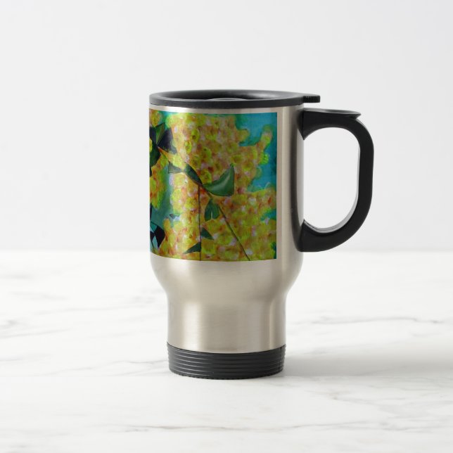 Caneca Térmica Arte floral australiana original de Wattle (Direita)