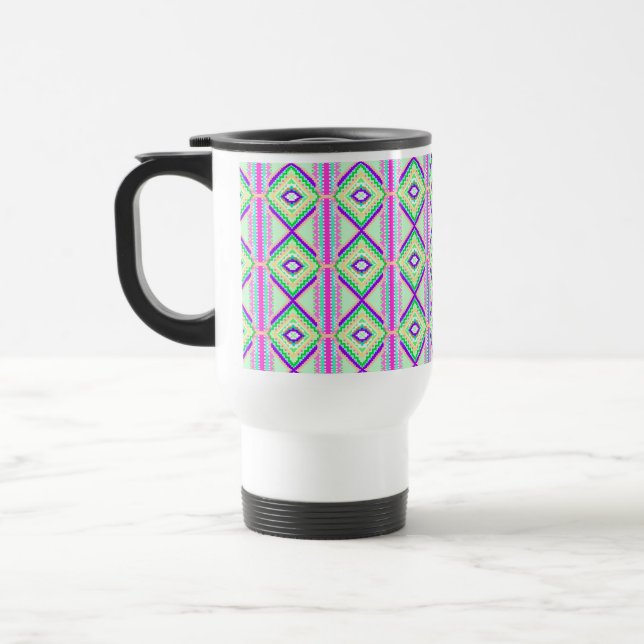 Caneca Térmica Arte Geométrica Boho Colorida em Pixel (Esquerda)