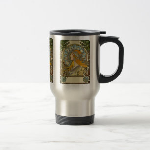 Caneca Térmica Arte Nouveau de Mucha - zodíaco - pena do La