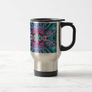 Caneca Térmica Arte Op Yucca em Turquesa