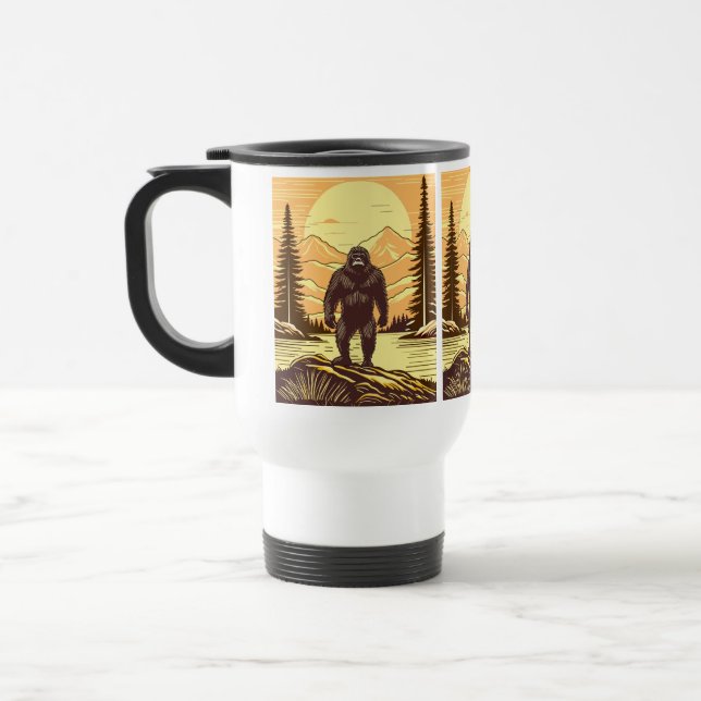 Caneca Térmica Arte Retroativa Sasquatch Bigfoot (Esquerda)