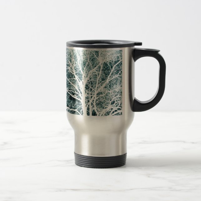 Caneca Térmica Árvore branca de silhueta (Direita)