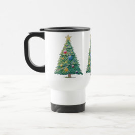 Caneca Térmica Árvore de Natal Colorida