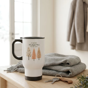 Caneca Térmica Árvore de Natal de Pinho de Floresta Simples Moder
