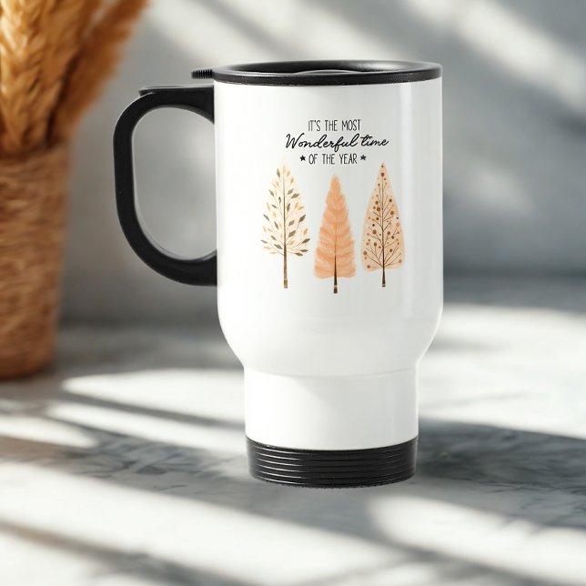 Caneca Térmica Árvore de Natal Moderna Minimalista de Pinho Estil (Criador carregado)