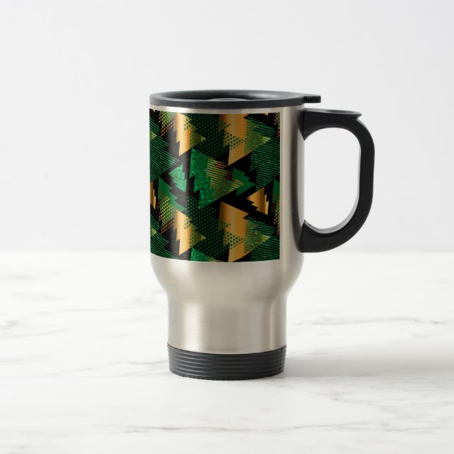 Caneca Térmica árvores de natal de ouro negro (Direita)