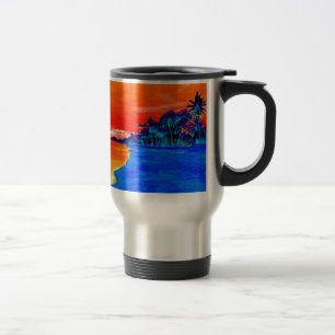 Caneca Térmica Árvores de Palma Exóticas de Praia pop Art