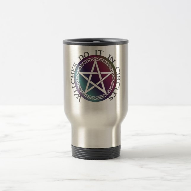 Caneca Térmica "As bruxas fazem em círculos", fofo design Pagan (Centro)