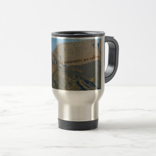 Caneca Térmica As Montanhas Chamam: Tema Montanha (Frente Esquerda)