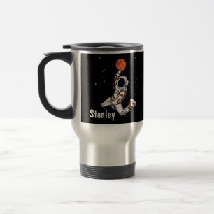 Caneca Térmica Astronauta Negro-Gato Galáxia Espacial Exterior Ba