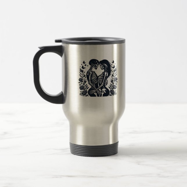 Caneca Térmica Até à morte - Skeleton Casal Gothic Clas (Esquerda)
