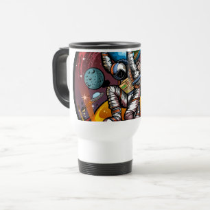 Caneca Térmica Atlas Astronauta Segurando Terra Marte Galáxia Cós