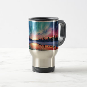 Caneca Térmica Aurora Boreal, Luzes do Norte,