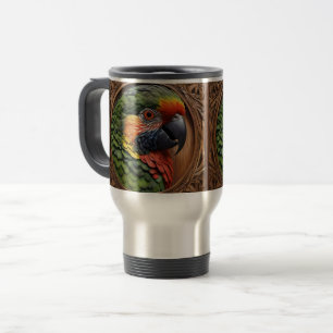 Caneca Térmica Aussie Spirit: Um Lorikeet Empoleirado Em Madeira 